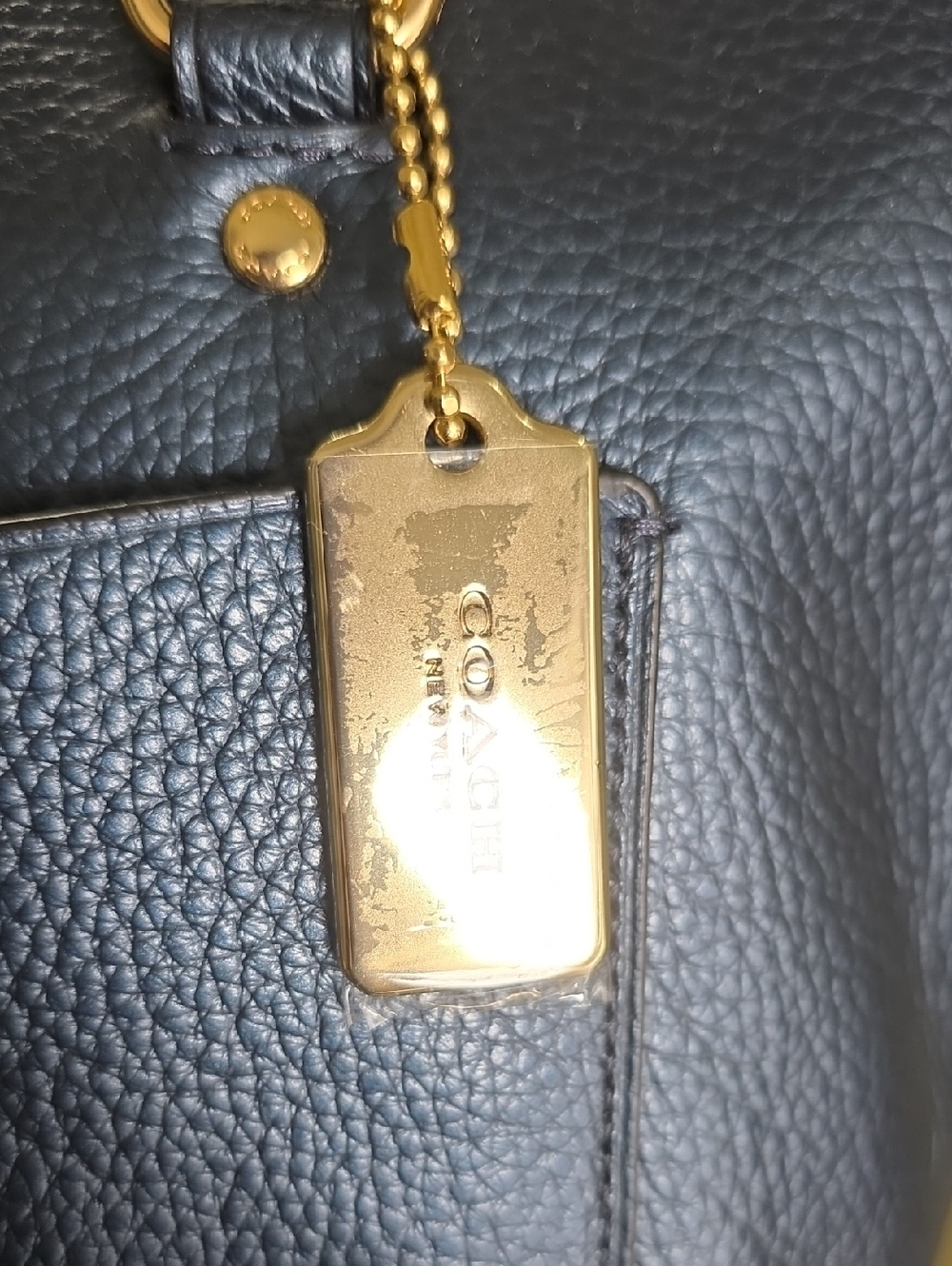 COACH F38877 Mini Emma Satchel/Crossbody In Metallic Navy NWOT - Picture 5 of 17